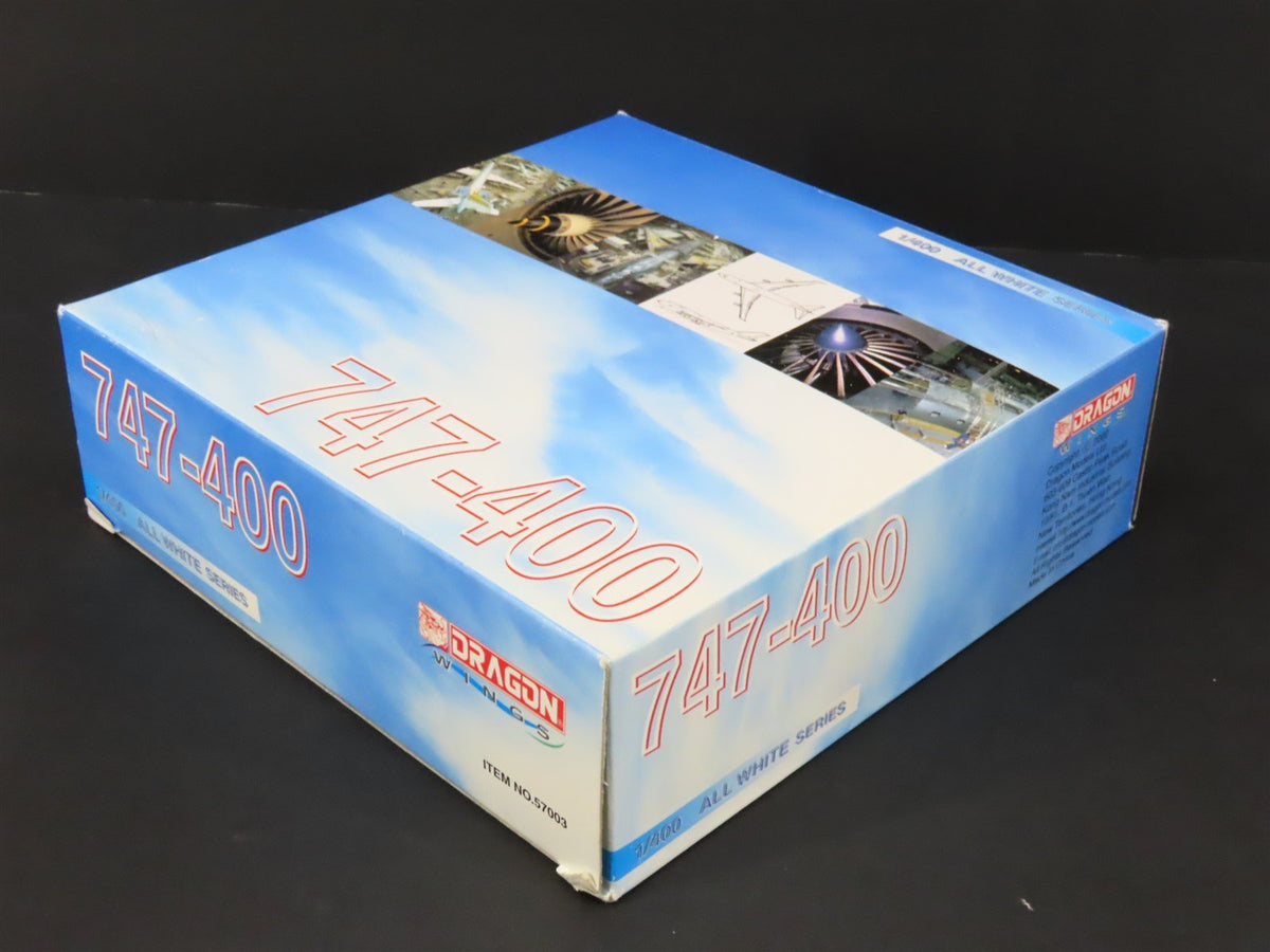 1:400 Scale Dragon Wings 57003 Diecast All White Series Boeing 747-400 Airliner