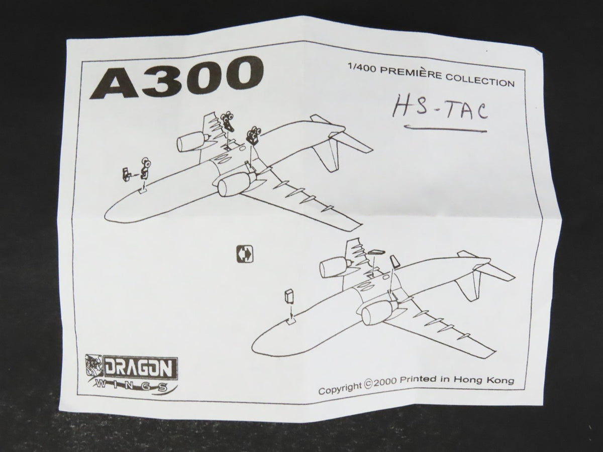 1:400 Scale Dragon Wings 55151 Diecast Thai Airlines Airbus A300-600B Airliner