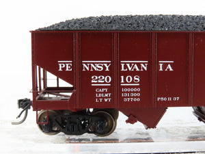 HO Scale MTH 80-90012E PRR Pennsylvania Railroad 2-Bay Hopper #220108 w/ Load