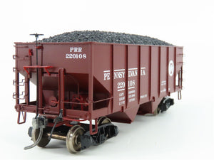 HO Scale MTH 80-90012E PRR Pennsylvania Railroad 2-Bay Hopper #220108 w/ Load