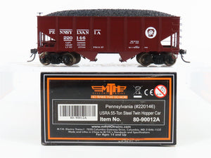 HO Scale MTH 80-90012A PRR Pennsylvania 2-Bay Hopper #220146 Custom Weathered