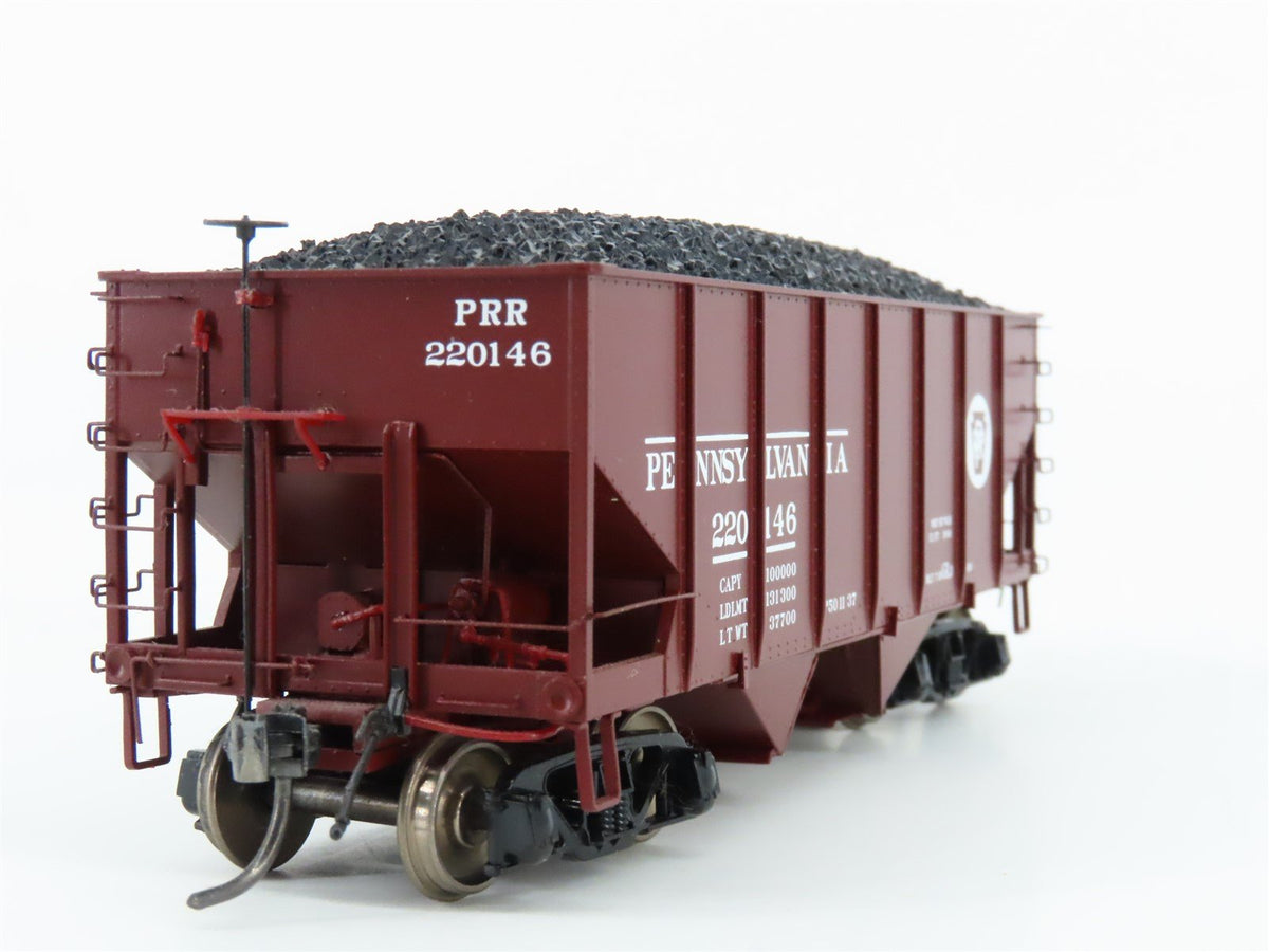 HO Scale MTH 80-90012A PRR Pennsylvania 2-Bay Hopper #220146 Custom Weathered