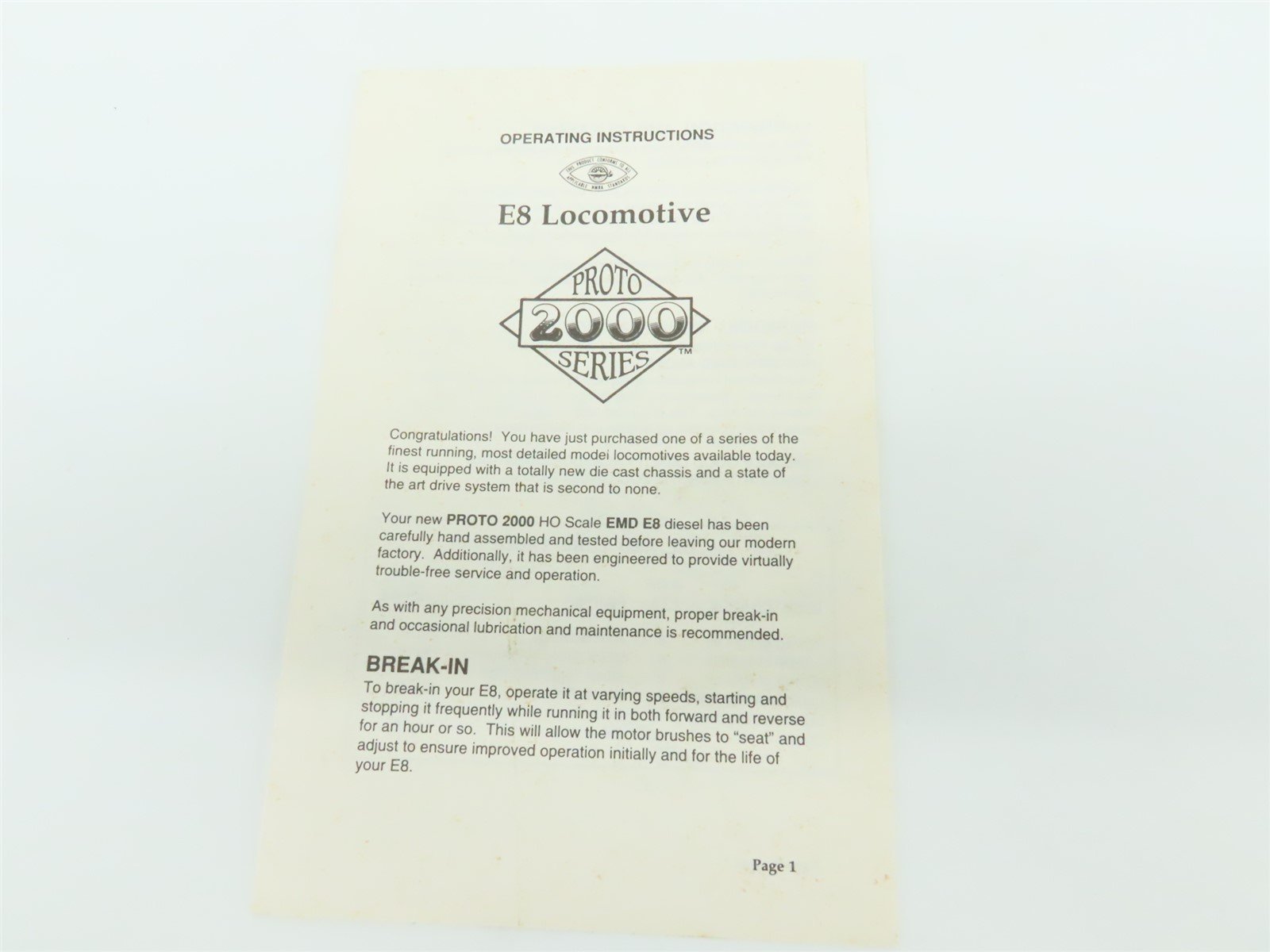 HO Scale Proto 2000 21012 Southern E8/9A Diesel Locomotive #2924