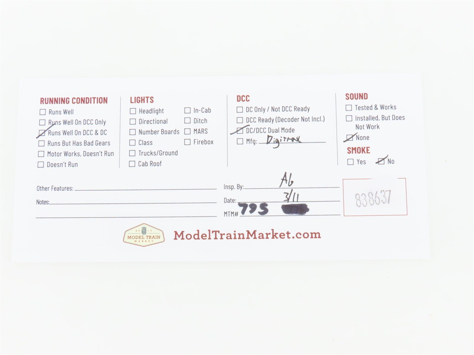 HO Scale Broadway Limited BLI 950A PRR Pennsylvania F7B Diesel #9503B w/DCC