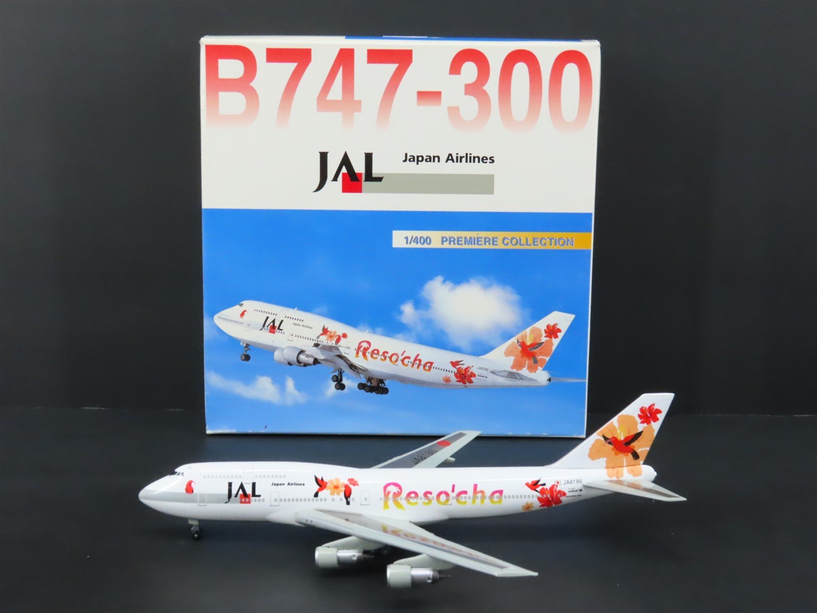 1:400 Dragon Wings 55208 Die-Cast JAL Japan Airlines Resocha B-747-300 Airliner