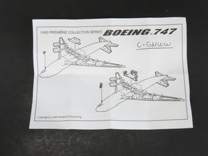 1:400 Dragon Wings 55132 Die-Cast Canadian Airlines Boeing 747-475 Airliner
