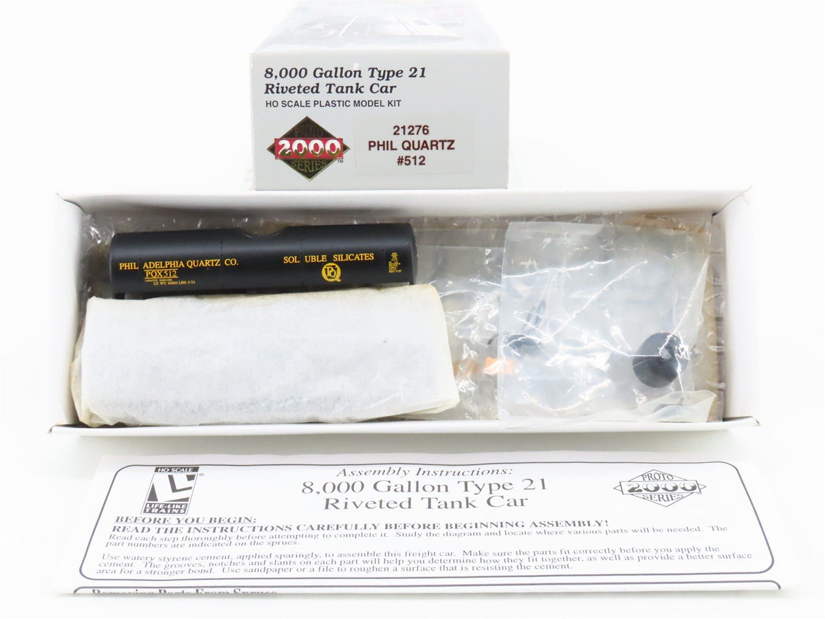 HO Scale PROTO 2000 Kit #21276 PQX Philadelphia Quartz Single Dome Tank Car #512