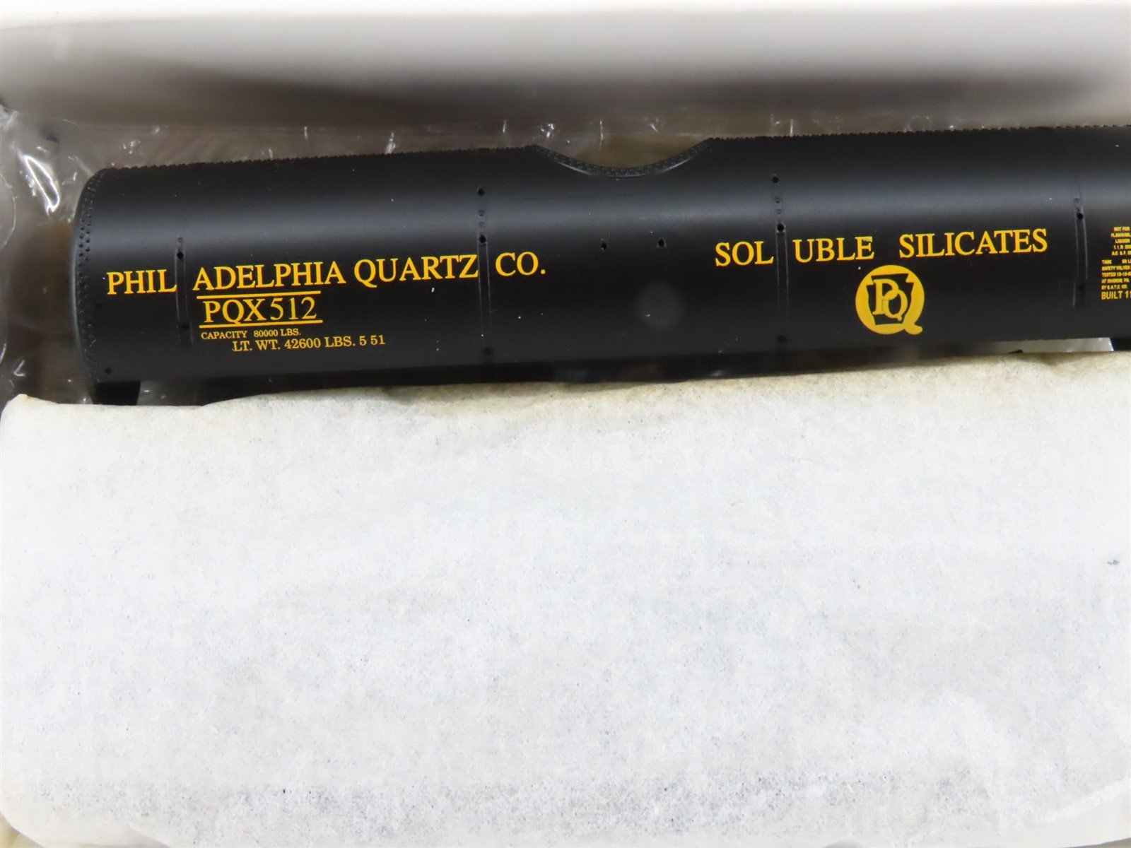 HO Scale PROTO 2000 Kit #21276 PQX Philadelphia Quartz Single Dome Tank Car #512