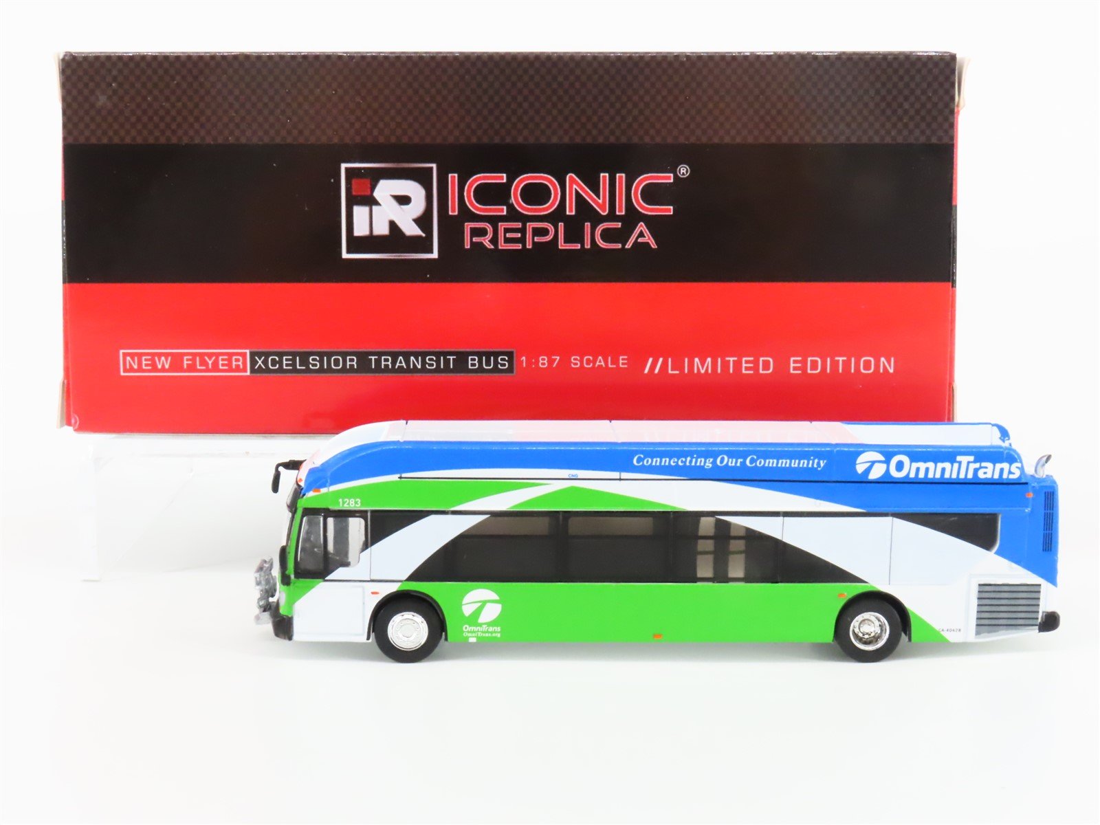 1:87 Scale Iconic Replicas 87-0235 Die-Cast OmniTrans Xcelsior Transit Bus