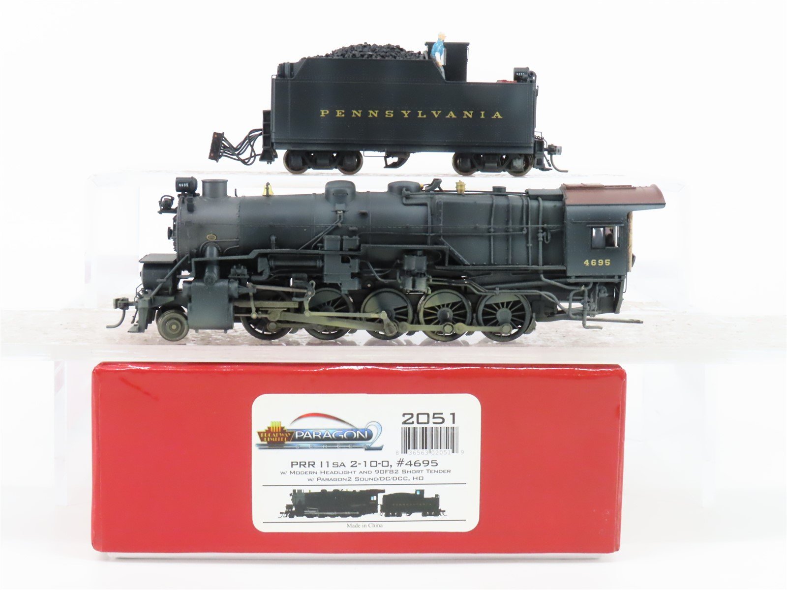 HO Broadway Limited BLI 2051 PRR 2-10-0 Steam #4695 w/ DCC & Sound - CUSTOMIZED