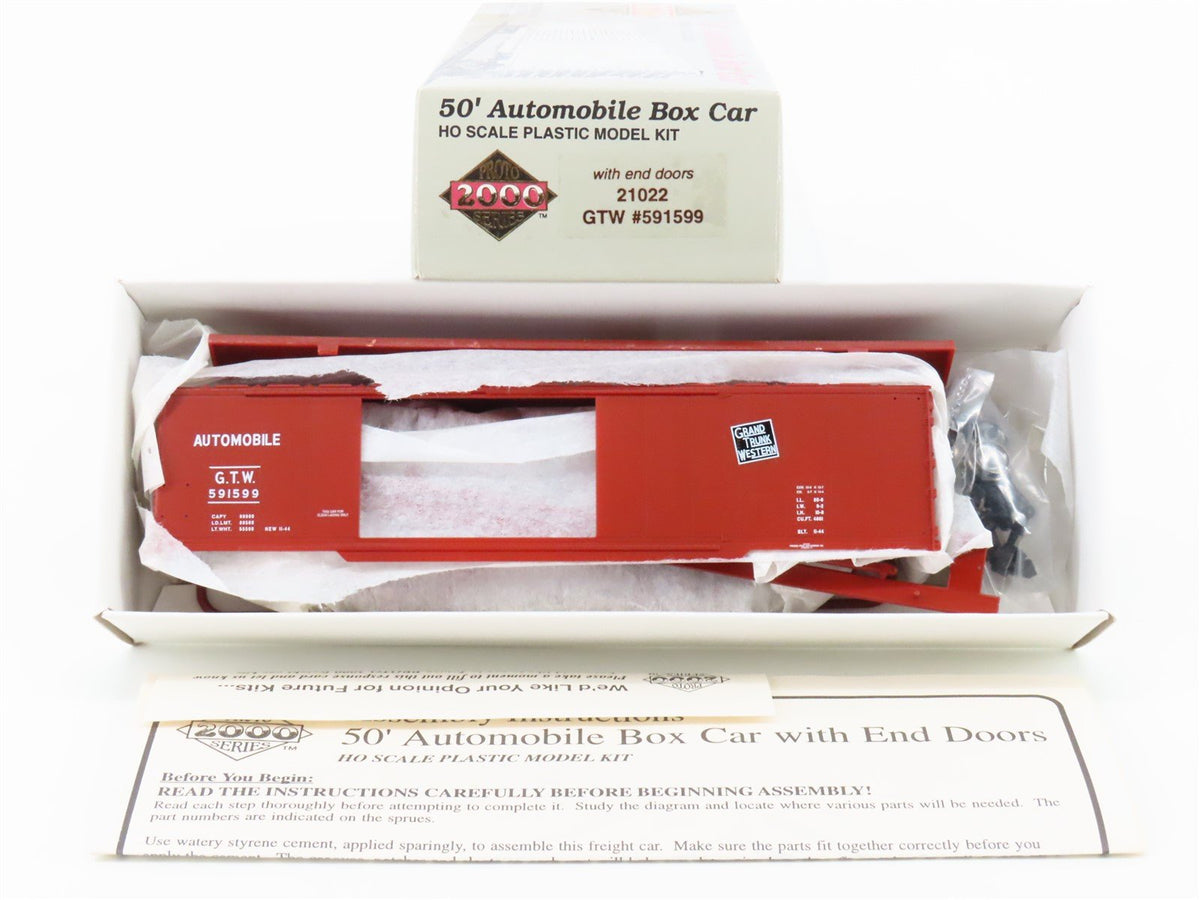 HO PROTO 2000 Kit #21022 GTW Grand Trunk Western 50&#39; Automobile Box Car #591599