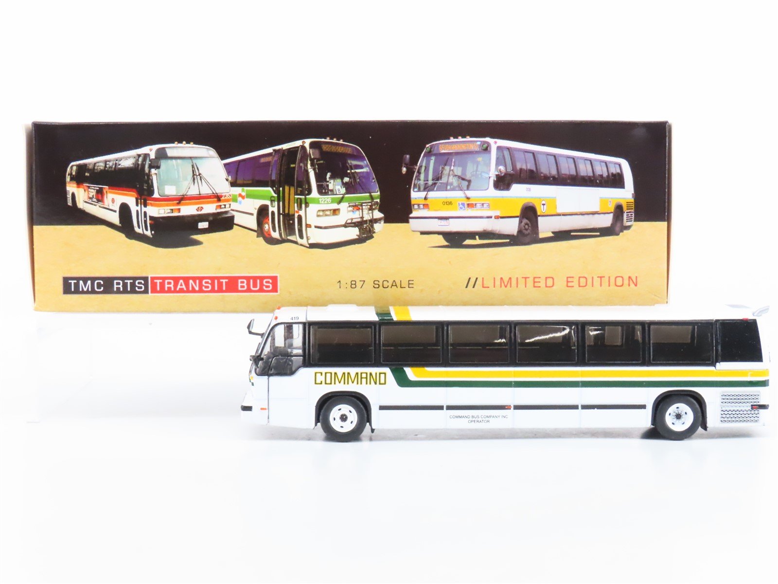 1:87 Scale Iconic Replicas 87-0316 Die-Cast Command TMC RTS Transit Bus