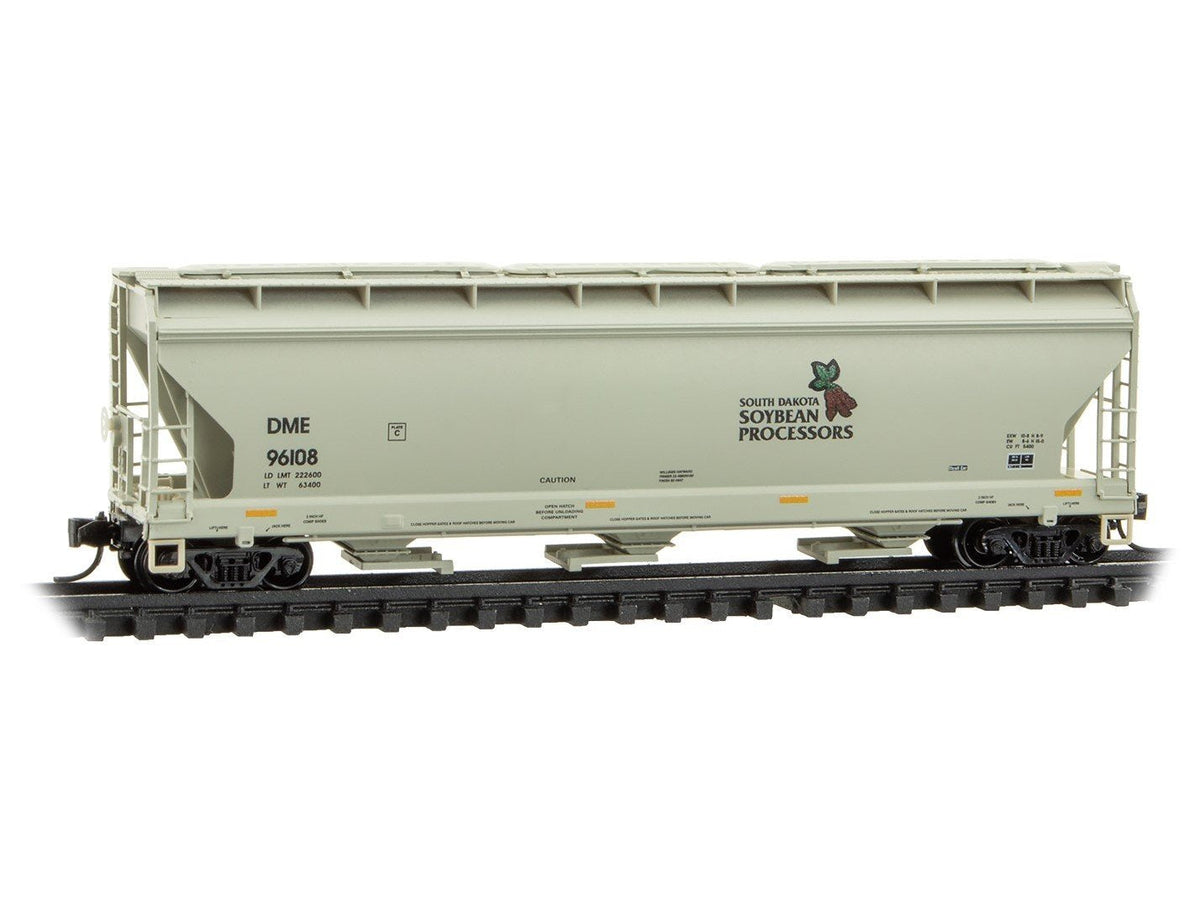 N Micro-Trains MTL 09400910 DME South Dakota Soybean 3-Bay Covered Hopper #96108