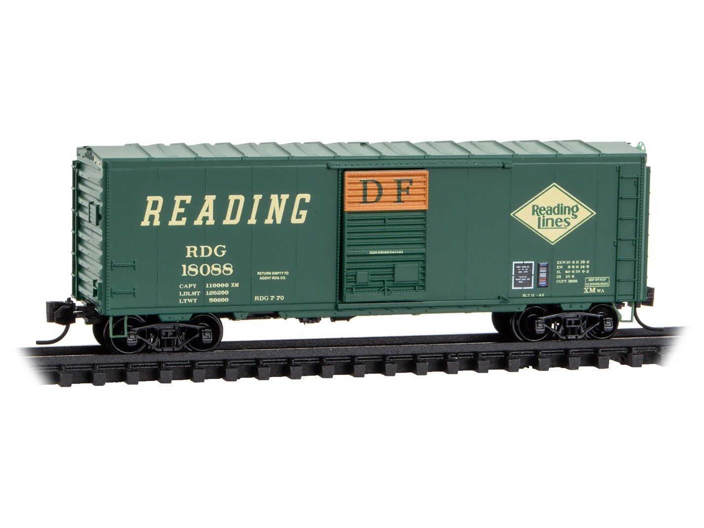 N Micro-Trains MTL 07300350 RDG Reading Lines 40' Single Door Box Car #18088