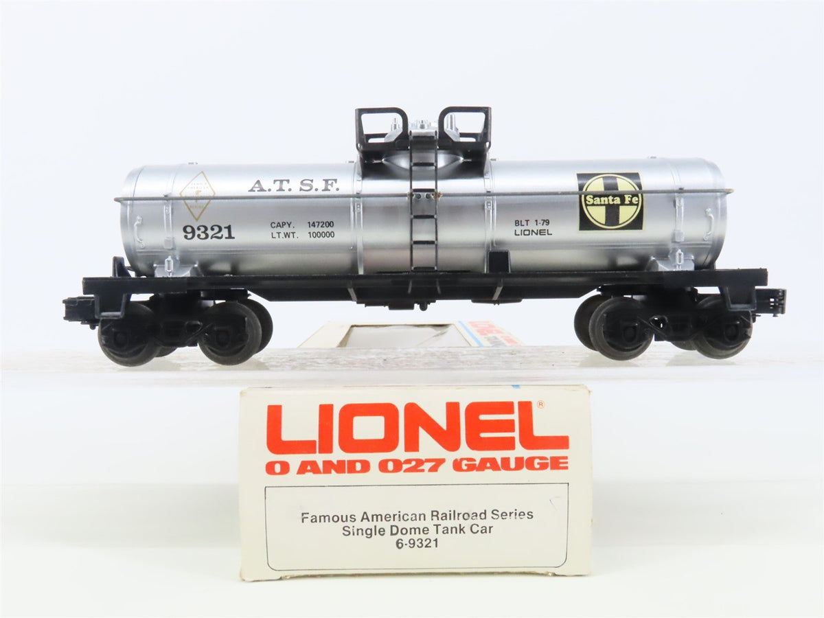 O Gauge 3-Rail Lionel 6-9321 ATSF Santa Fe Railroad Single Dome Tank Car #9321