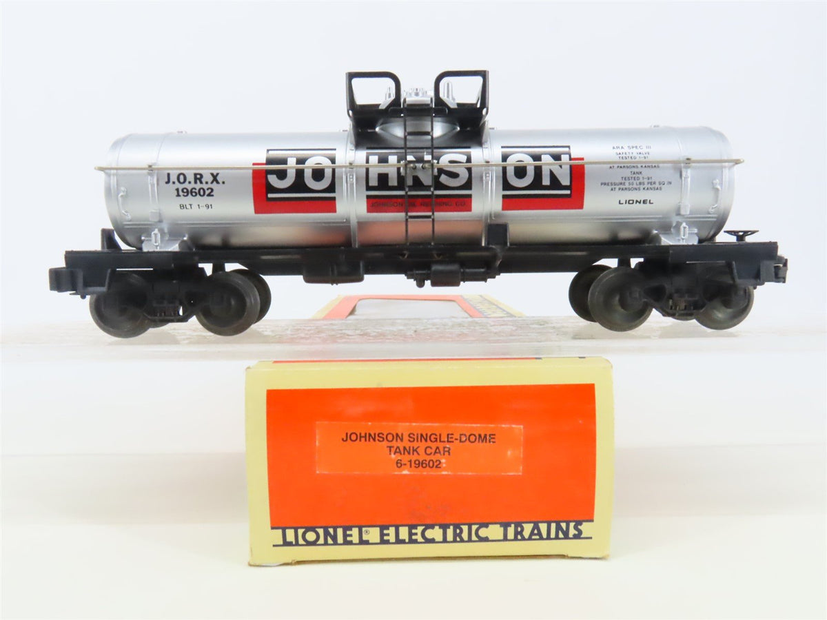 O Gauge 3-Rail Lionel 6-19602 JORX Johnson Oil Single Dome Tank Car #19602
