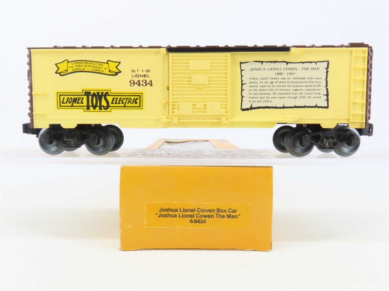 O Gauge 3-Rail Lionel 6-9434 Joshua Lionel Cowen Single Door Box Car #9434