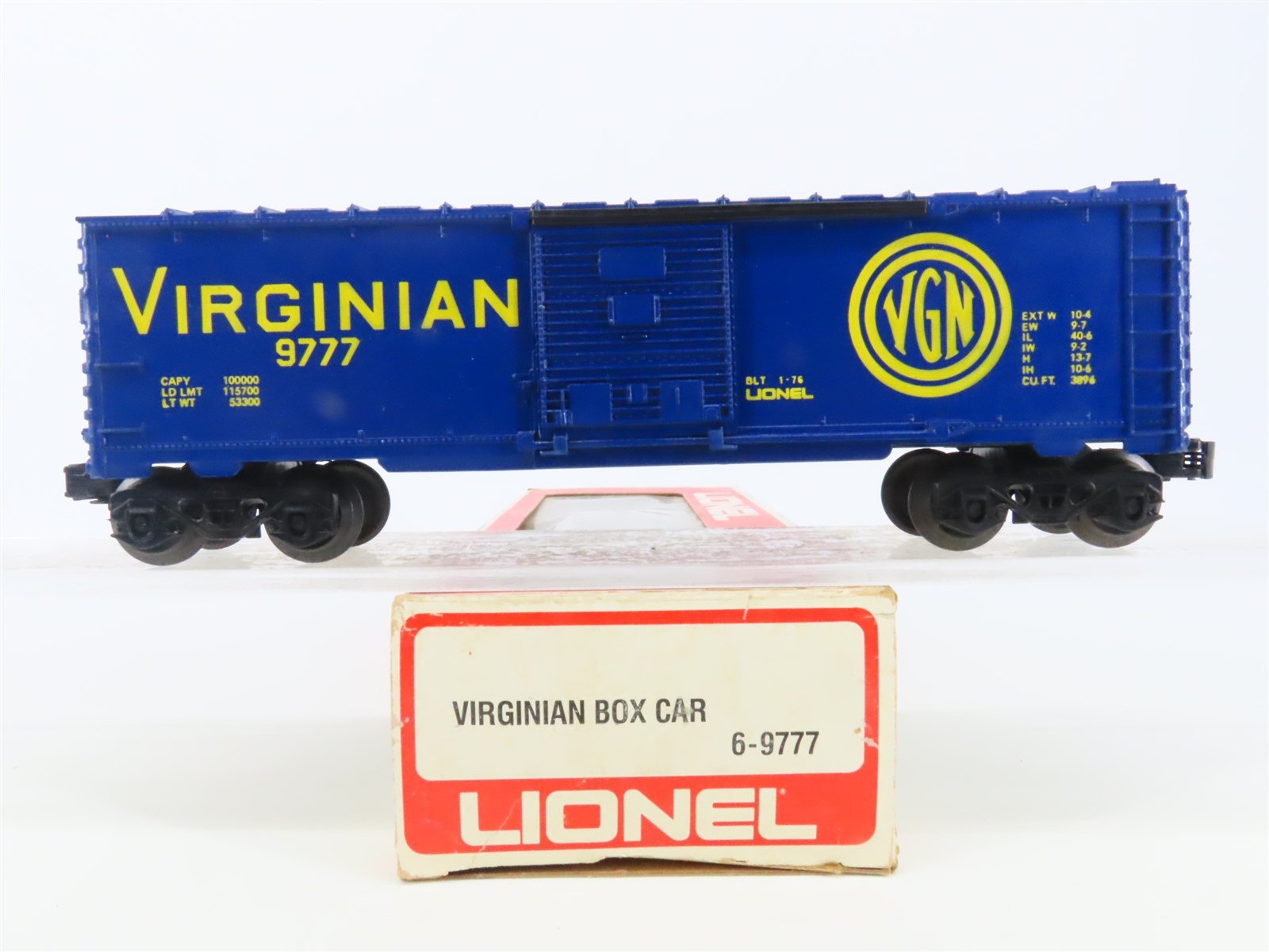 O Gauge 3-Rail Lionel 6-9777 VGN Virginian Railroad Single Door Box Car #9777