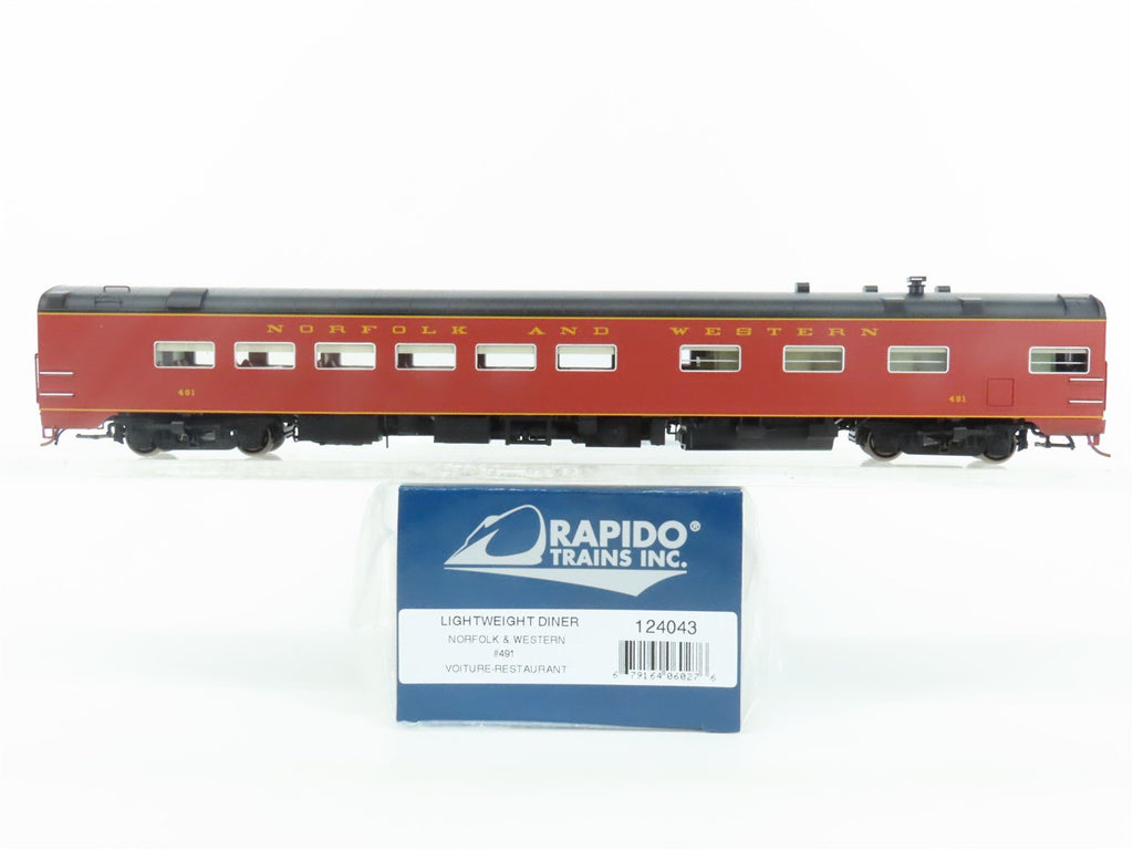 Rapido Trains HO Scale 124043 Lightweight Diner Norfolk & Western #491 Rapido Trains HO Scale 124043 Lightweight Diner Norfolk & Western #491