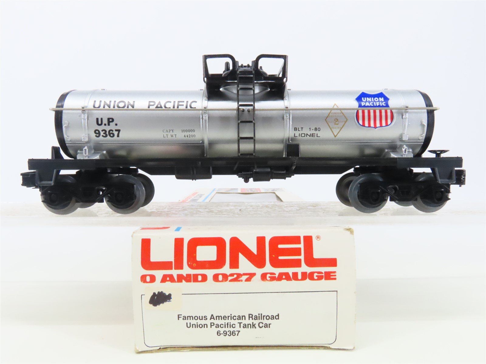 O Gauge 3-Rail Lionel 6-9367 UP Union Pacific Single Dome Tank Car #9367