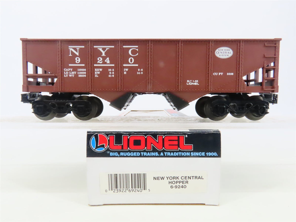 O Gauge 3-Rail Lionel 6-9240 NYC New York Central 2-Bay Open Hopper #9240