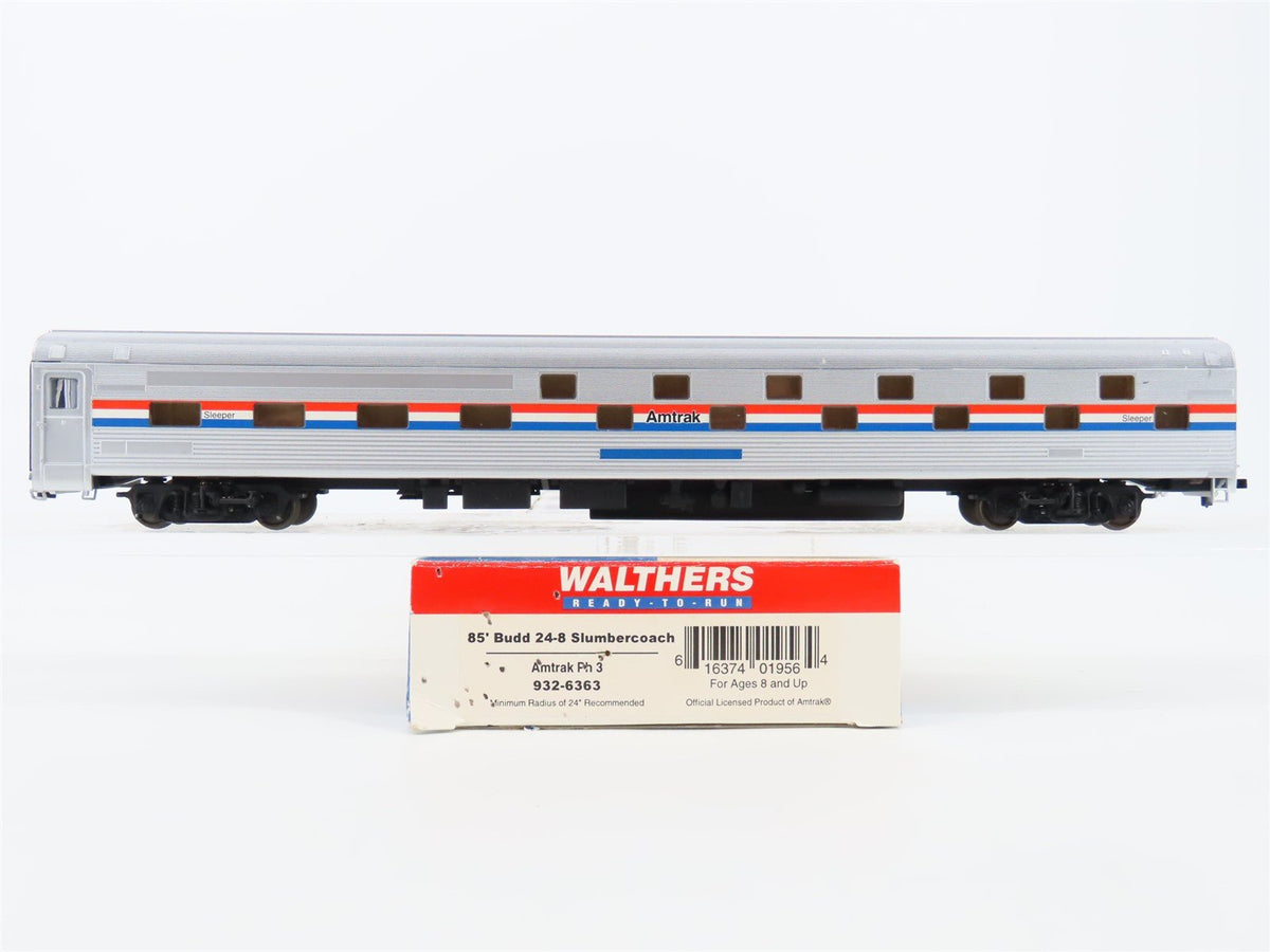 HO Walthers 932-6363 AMTK Amtrak Ph 3 85&#39; Budd 24-8 Slumbercoach Passenger