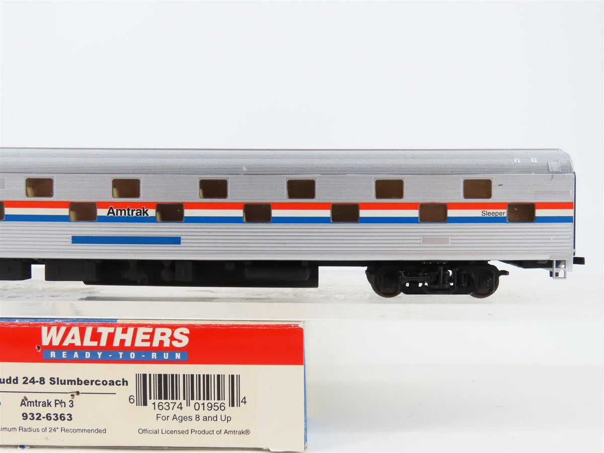 HO Walthers 932-6363 AMTK Amtrak Ph 3 85&#39; Budd 24-8 Slumbercoach Passenger