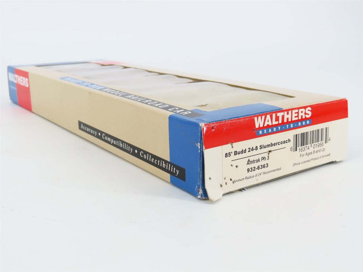 HO Walthers 932-6363 AMTK Amtrak Ph 3 85&#39; Budd 24-8 Slumbercoach Passenger