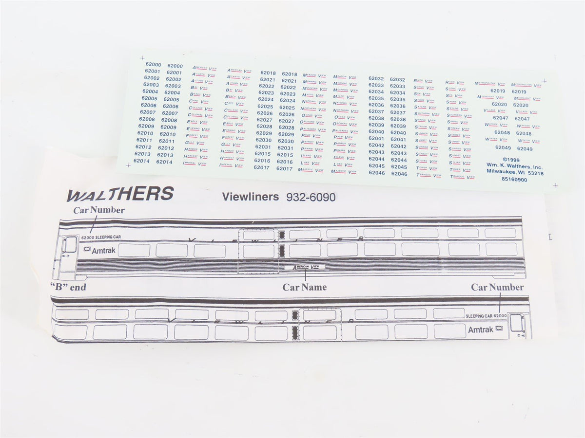 HO Scale Walthers 932-6091 AMTK Amtrak Viewliner Sleeper Passenger