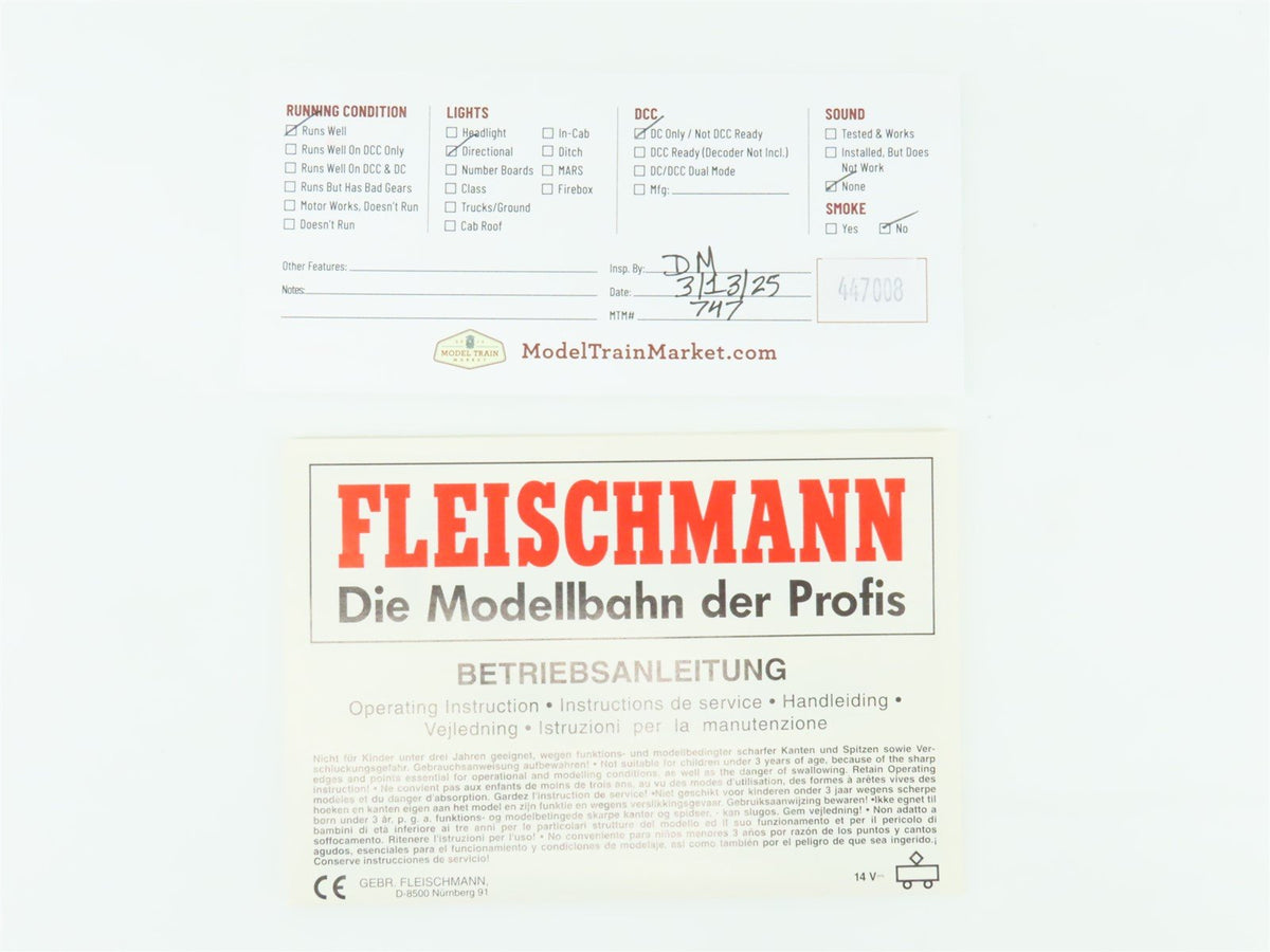 HO Scale Fleischmann 4155 DB Deutsche Bundesbahn 0-4-0 BR 55 Steam #4455