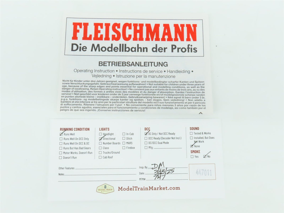 HO Fleischmann 4086 DB Deutsche Bundesbahn 2-8-2T BR 86 Steam #457