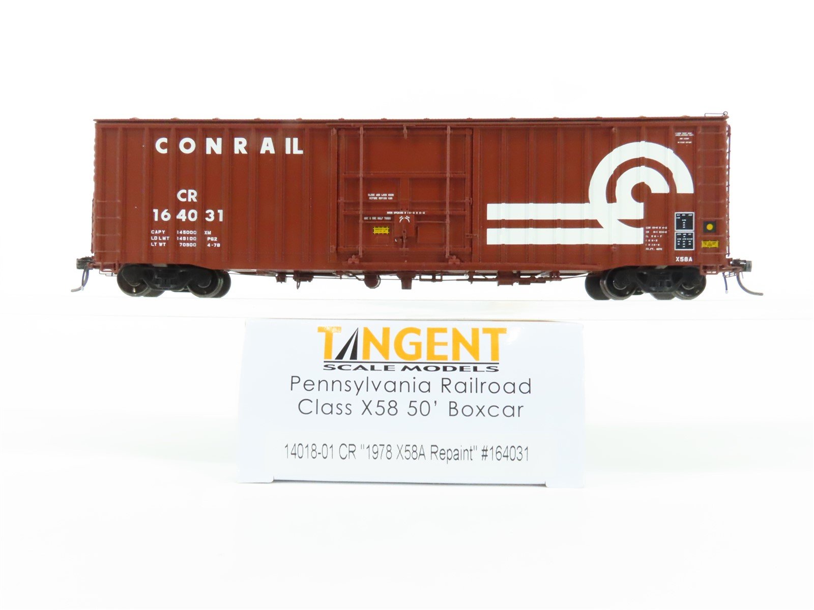 HO Scale Tangent 14018-01 CR Conrail Railroad Single Door Box Car #164031