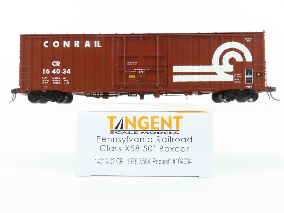 HO Scale Tangent 14018-02 CR Conrail Railroad Single Door Box Car #164034
