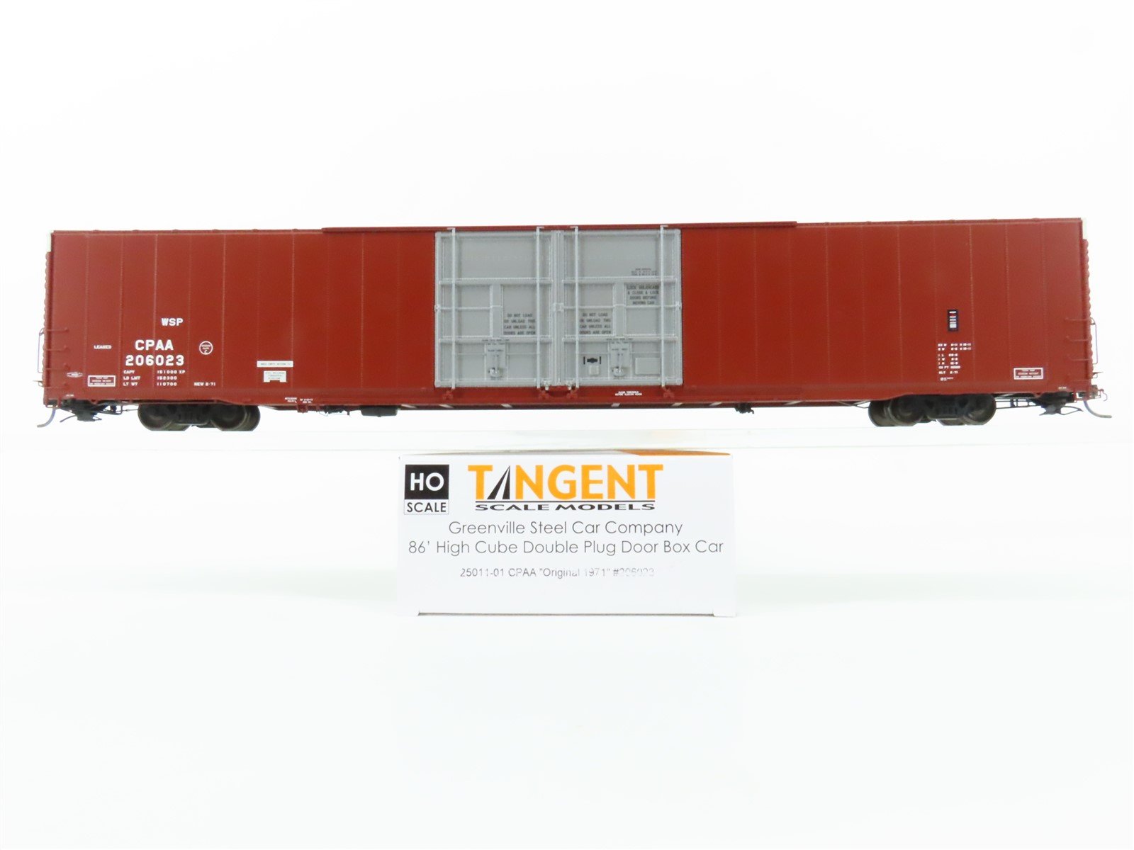HO Scale Tangent 25011-01 CPAA 86' High Cube Double Plug Door Box Car #206023