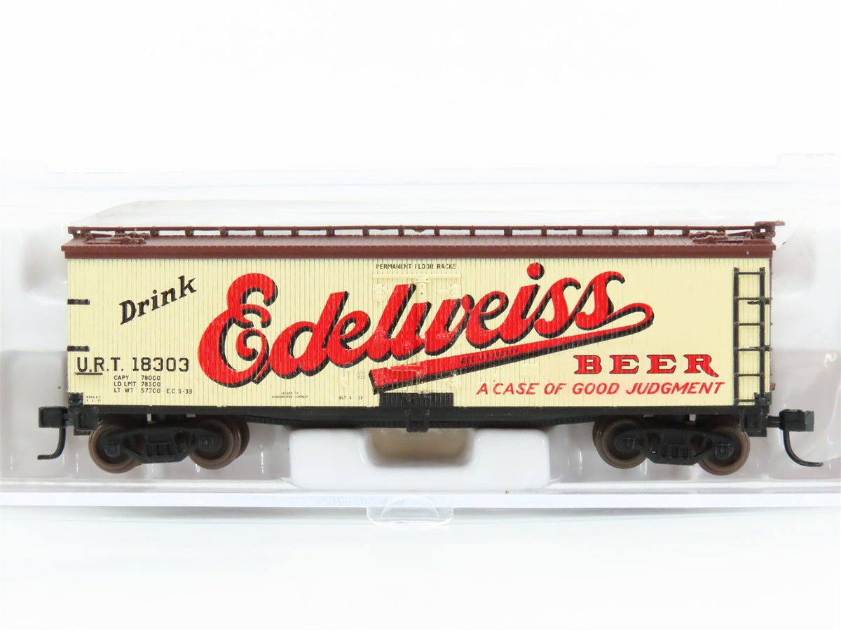 N Scale Atlas 41404 URT Edelweiss Beer 40&#39; Woodside Reefer #18303