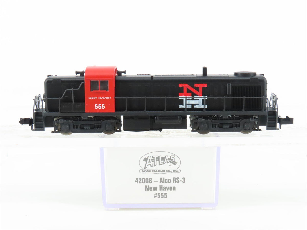 N Scale Atlas 42008 NH New Haven &quot;McGinnis&quot; ALCO RS-3 Diesel Locomotive #555