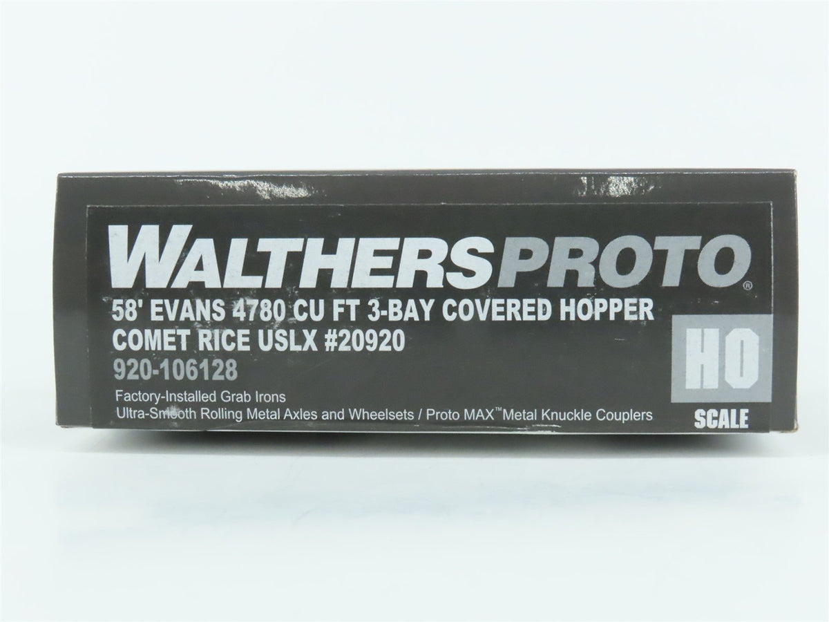 HO Walthers Proto 920106128 USLX Comet Rice 58&#39; 3 Bay Covered Hopper #20920