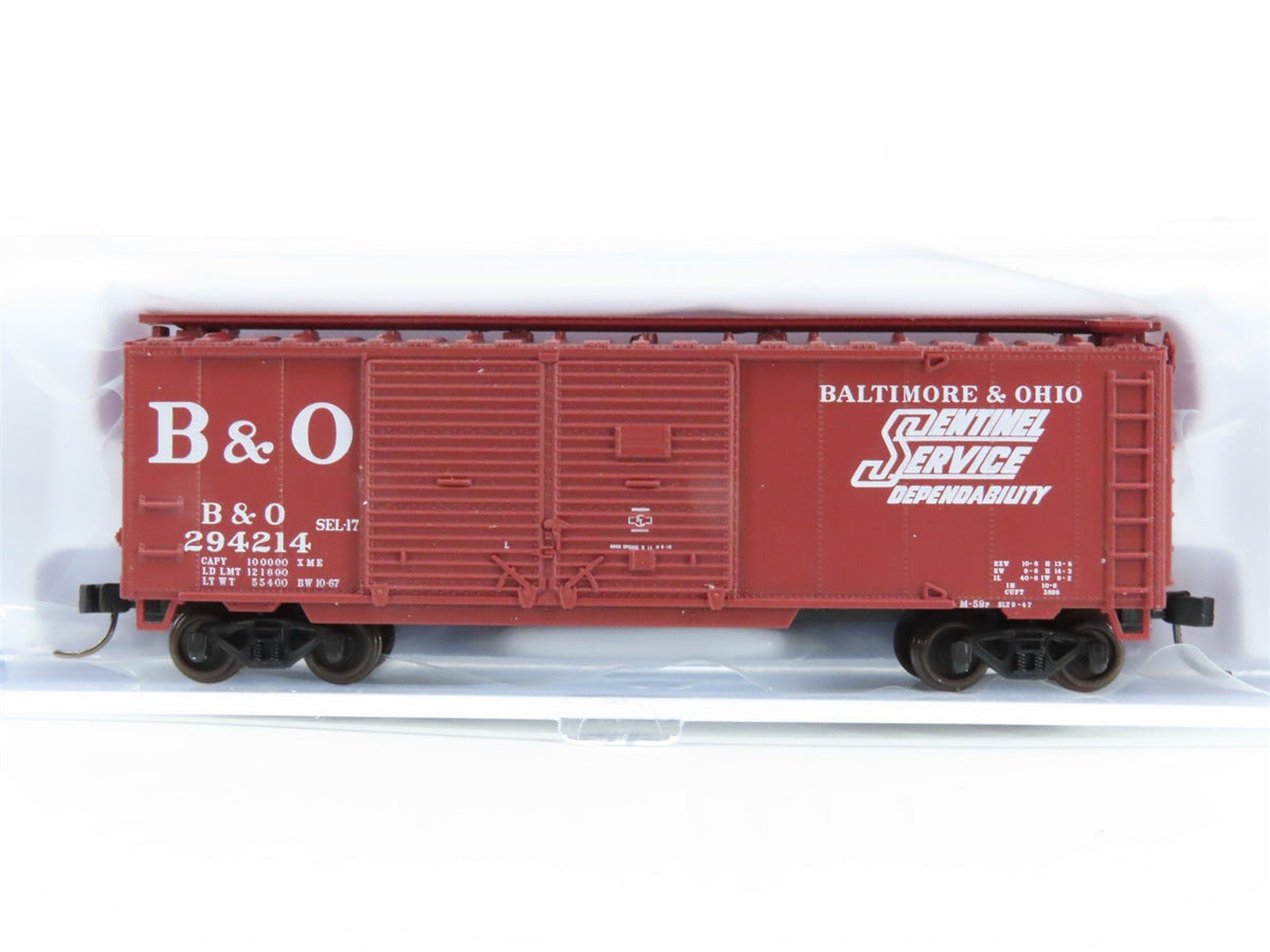 N Scale Atlas 50006190 B&amp;O Baltimore &amp; Ohio Sentinel Service 40&#39; Boxcar #294214
