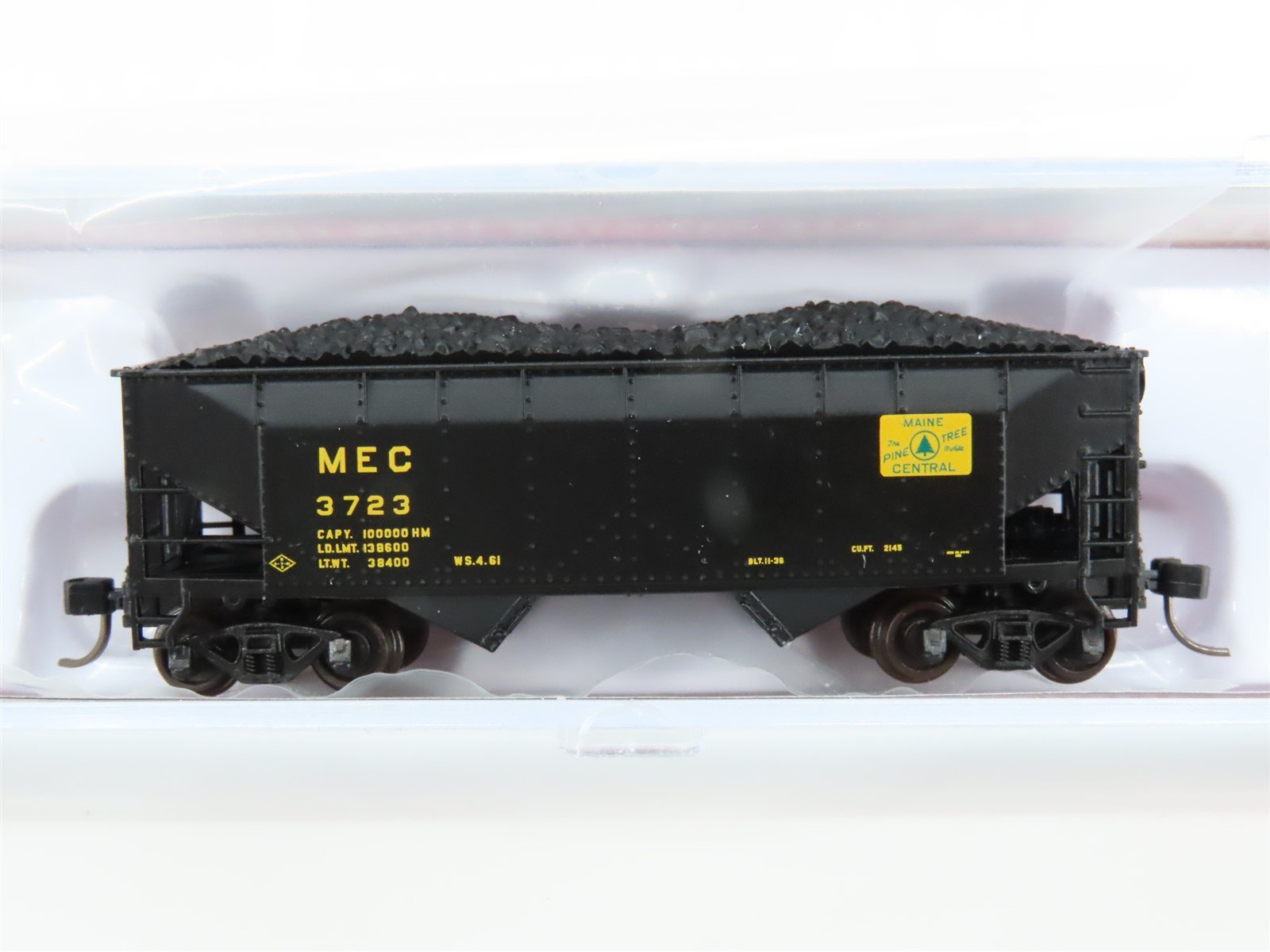 N Scale Atlas 50006134 MEC Maine Central 2 Bay Offset Hopper #3723 w/Load