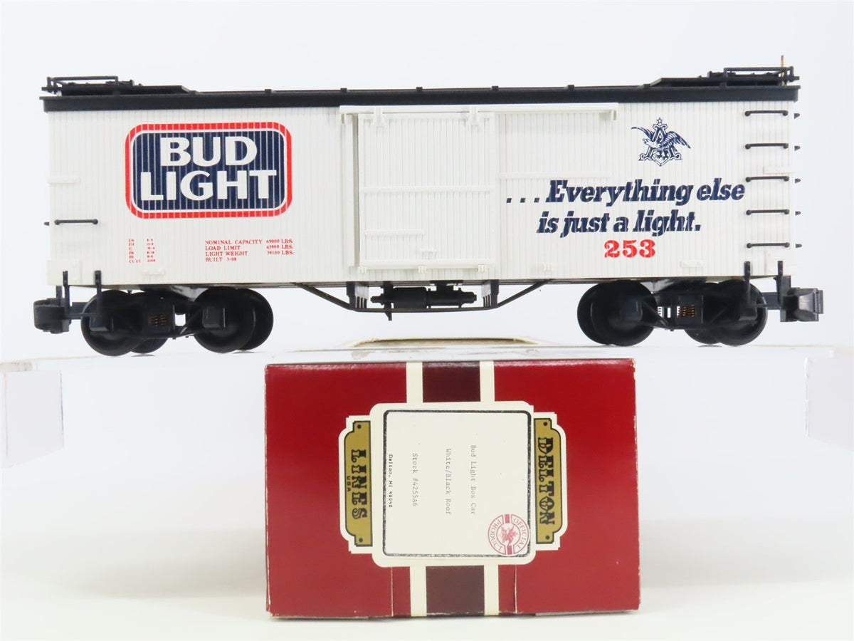 G Scale Delton Locomotive Works 4255A6 Bud Light Beer Single Door Box Car #253