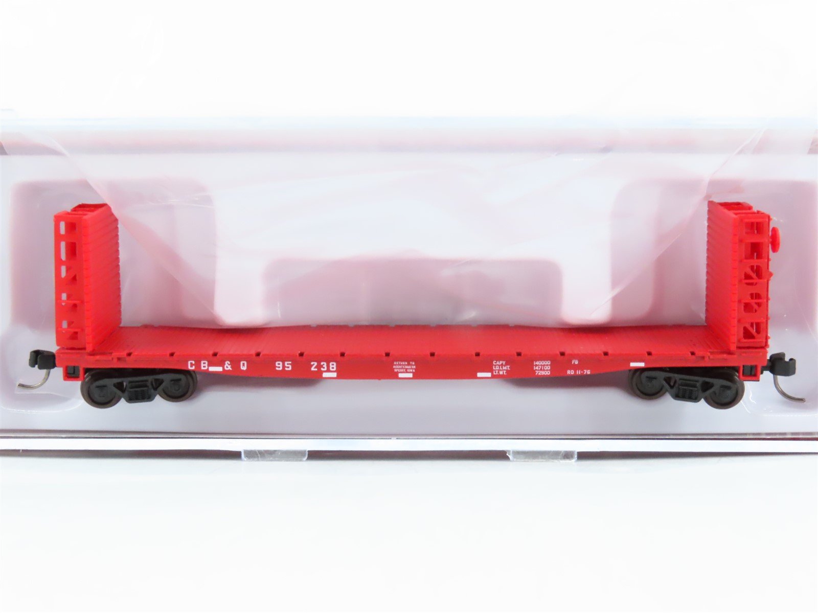 N Scale Atlas 50005793 CB&Q Burlington 48' Bulkhead Flat Car #95238