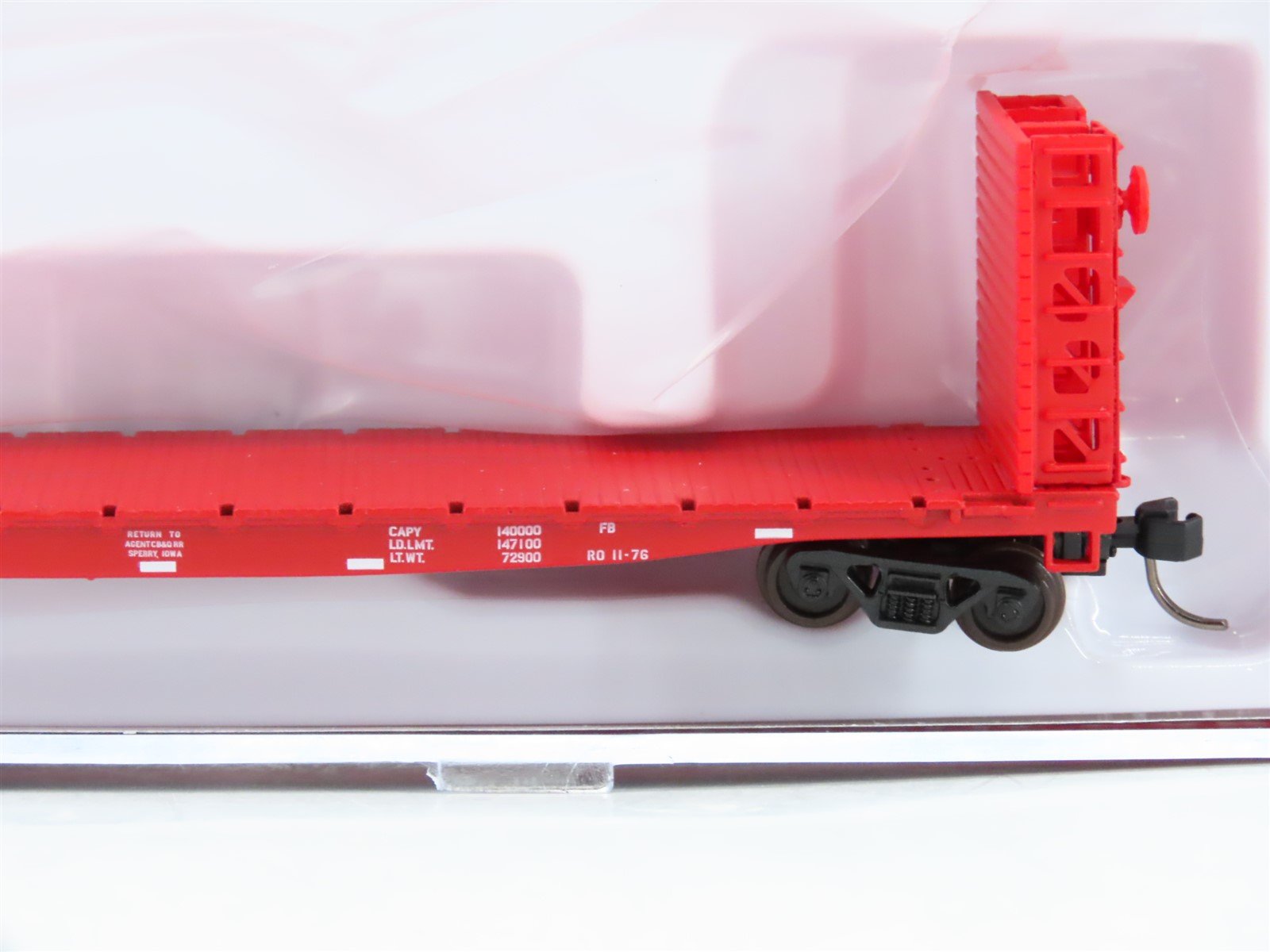 N Scale Atlas 50005793 CB&Q Burlington 48' Bulkhead Flat Car #95238