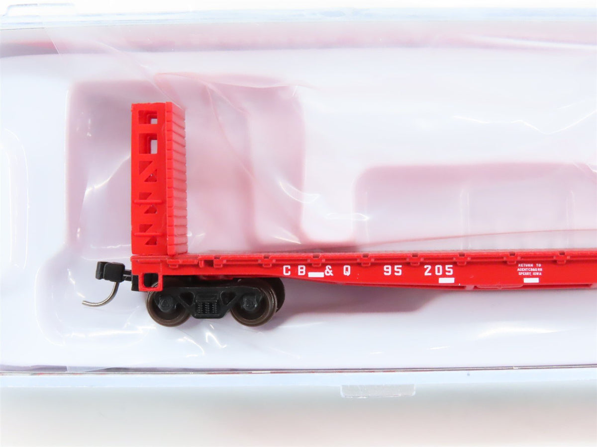 N Scale Atlas #50005792 CB&amp;Q Burlington 48&#39; GSI Bulkhead Flat Car #95205