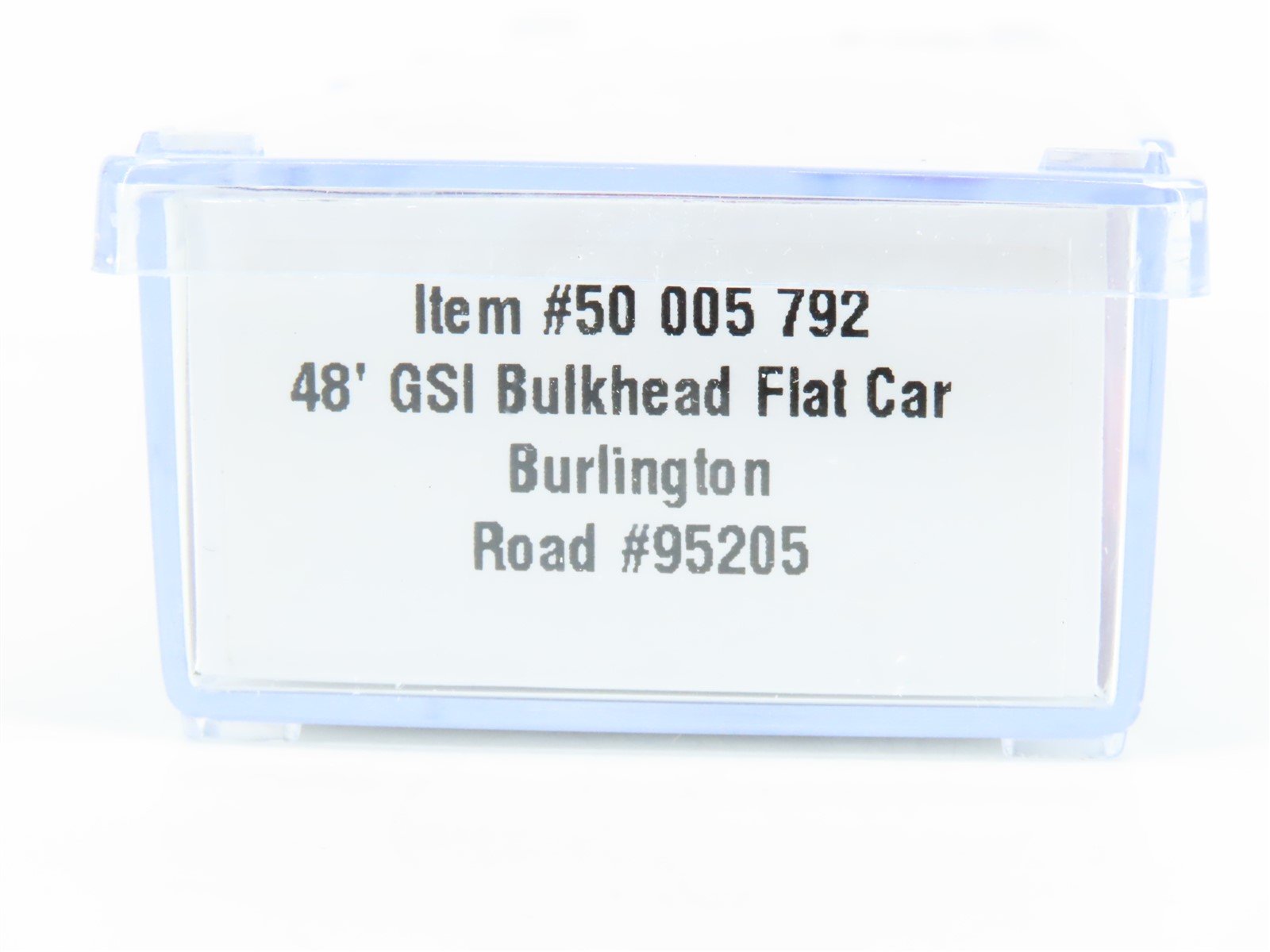 N Scale Atlas #50005792 CB&Q Burlington 48' GSI Bulkhead Flat Car #95205