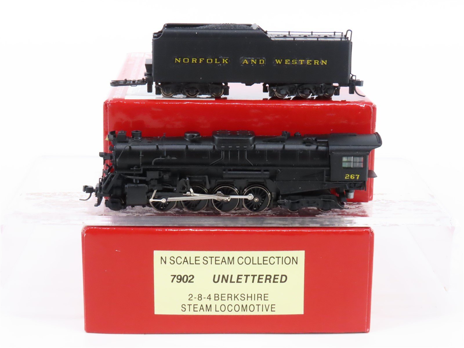 N Scale Proto 2000 Heritage 7902 N&W 2-8-4 Berkshire Steam #267 - Custom