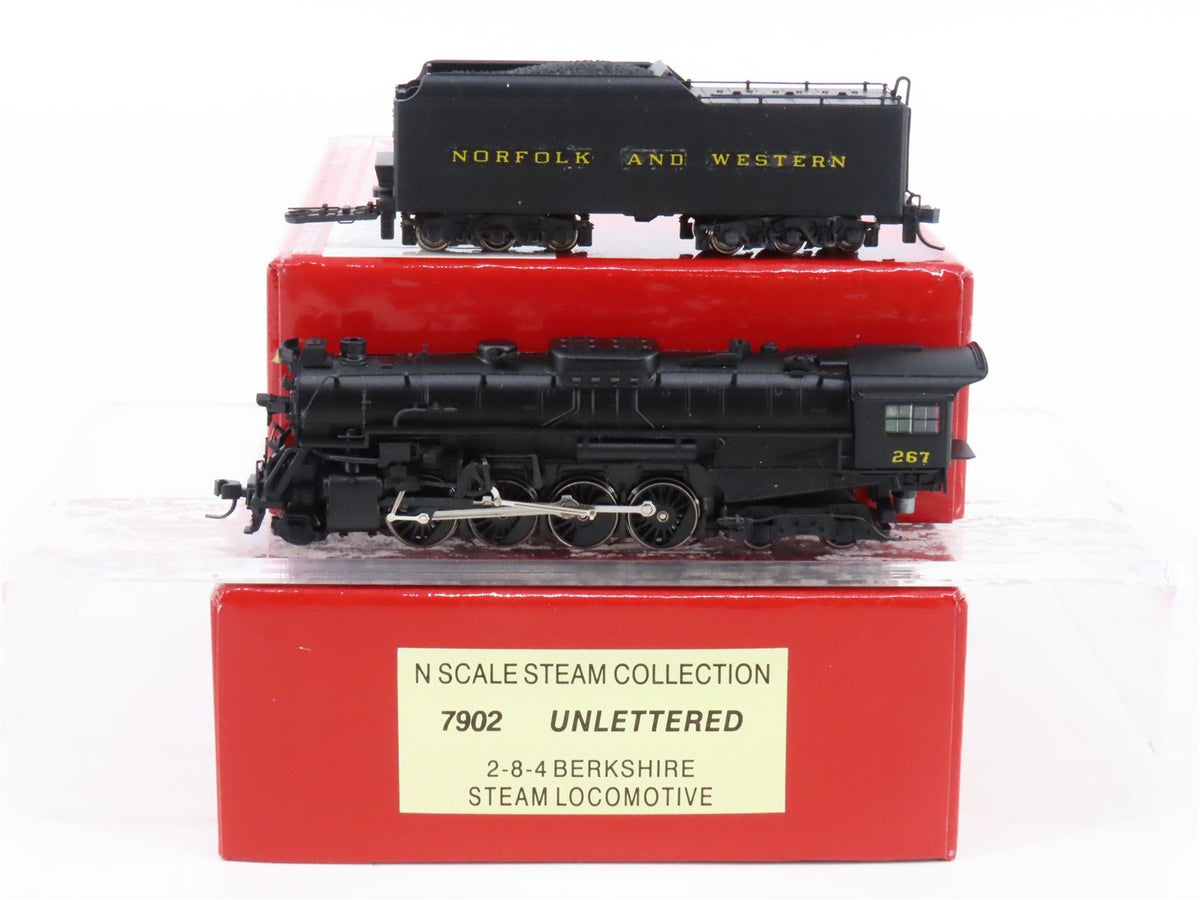 N Scale Proto 2000 Heritage 7902 N&amp;W 2-8-4 Berkshire Steam #267 - Custom