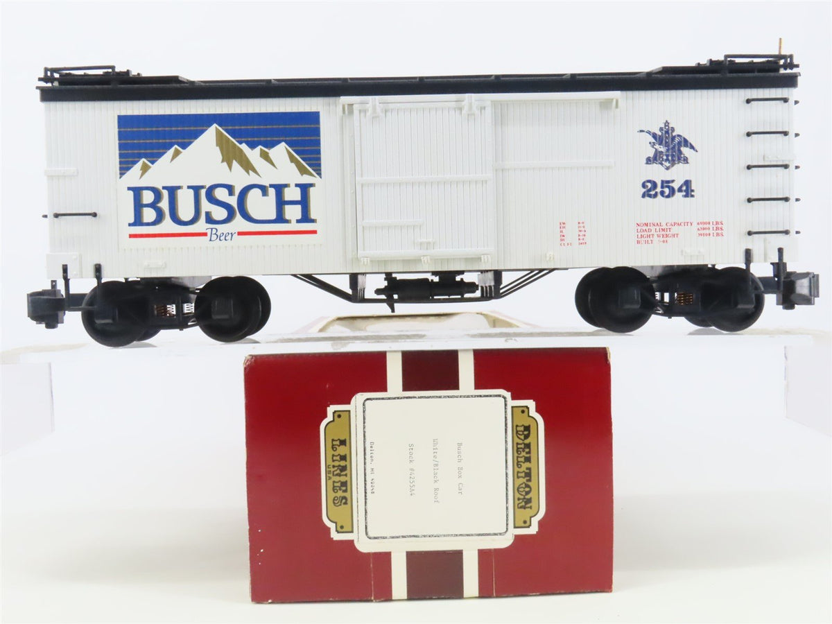 G Scale Delton Locomotive Works 4255A4 Busch Beer Single Door Box Car #254