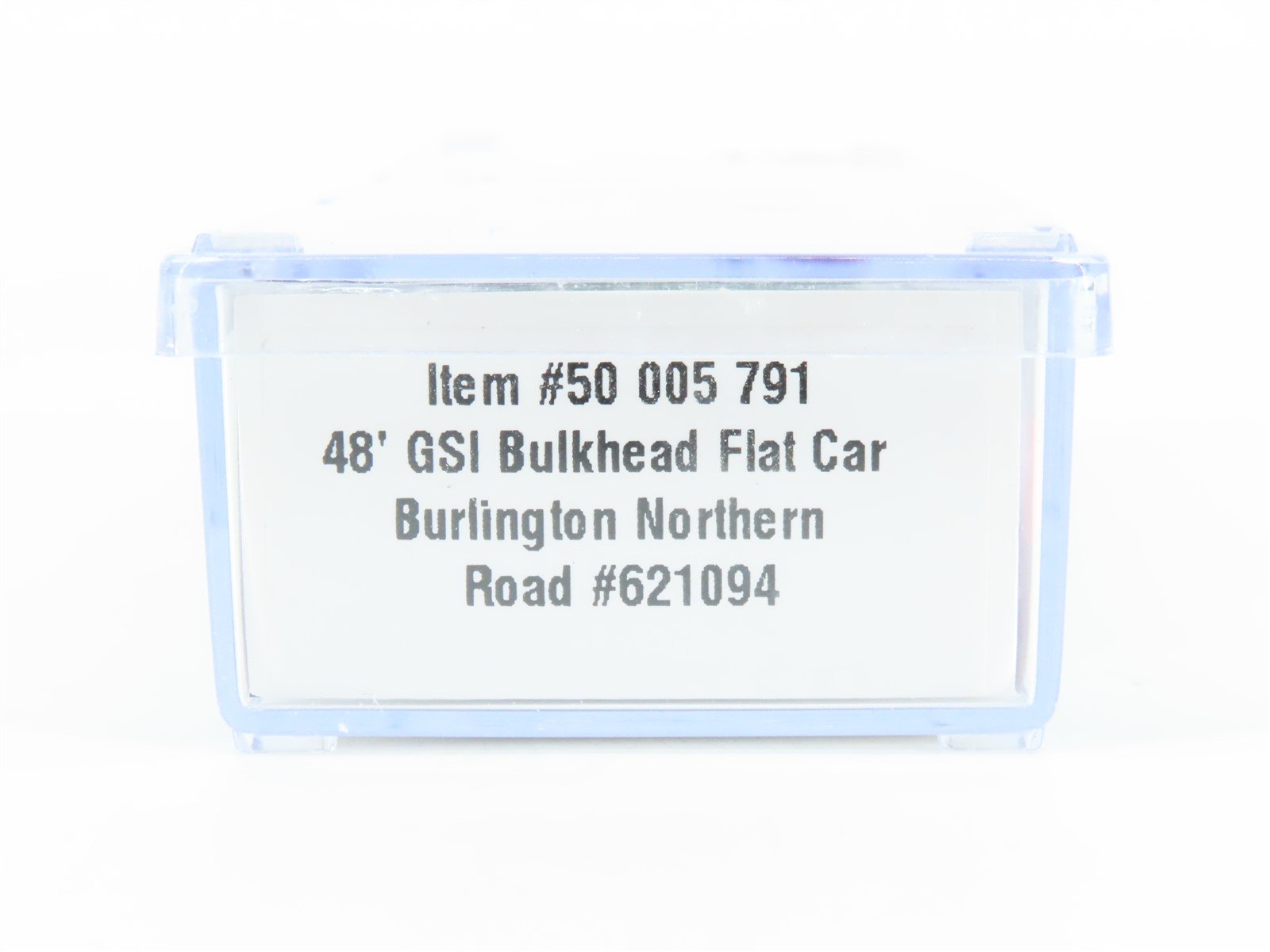 N Scale Atlas #50005791 BN Burlington Northern 48' GSI Bulkhead Flat Car #621094