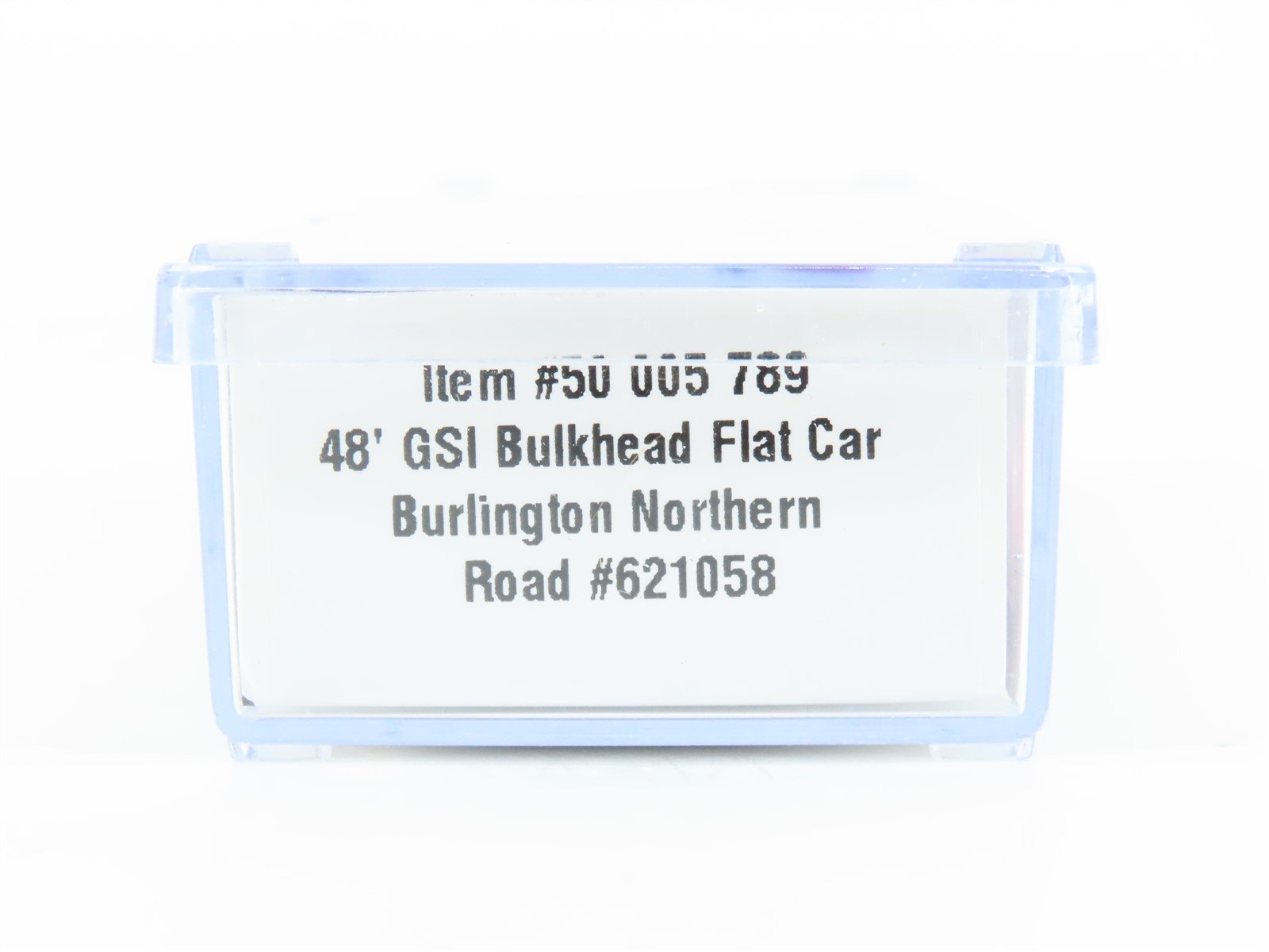 N Scale Atlas #50005789 BN Burlington Northern 48' GSI Bulkhead Flat Car #621058