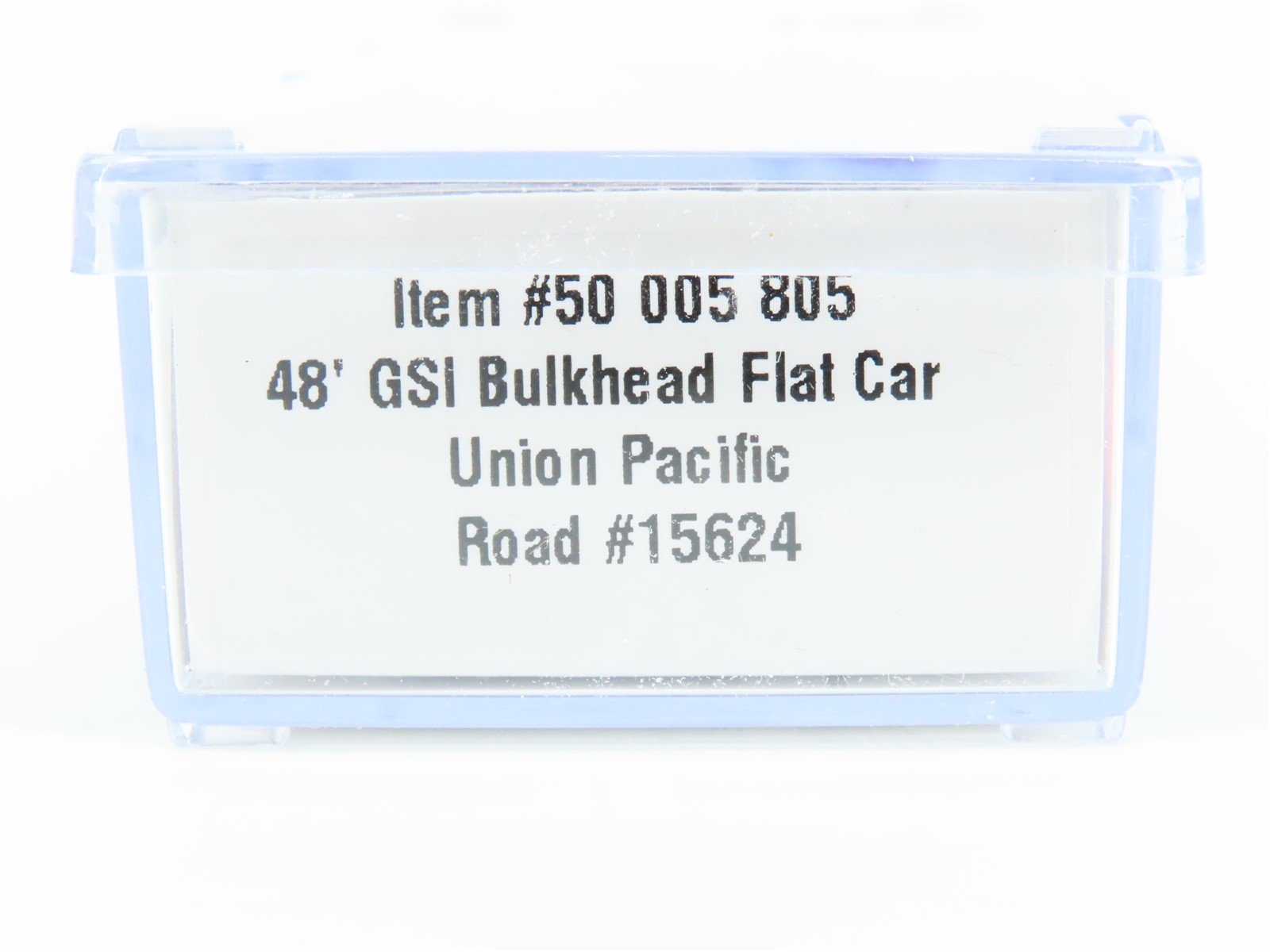 N Scale Atlas #50005805 UP Union Pacific 48' GSI Bulkhead Flat Car #15624